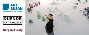 Duende Art Project Exhibit, Art Busan 2016, Busan, South Korea. Margaret Craig's Reef Flowers in background.