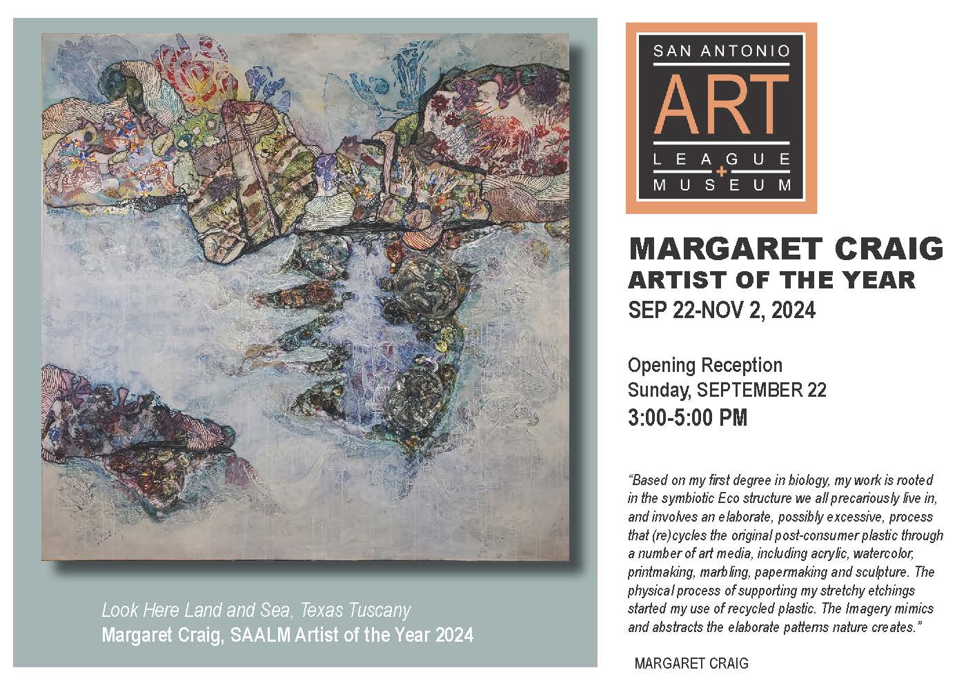 San Antonio Art League + Museum 2024 Artist of the Year Exhibition, Margaret Craig